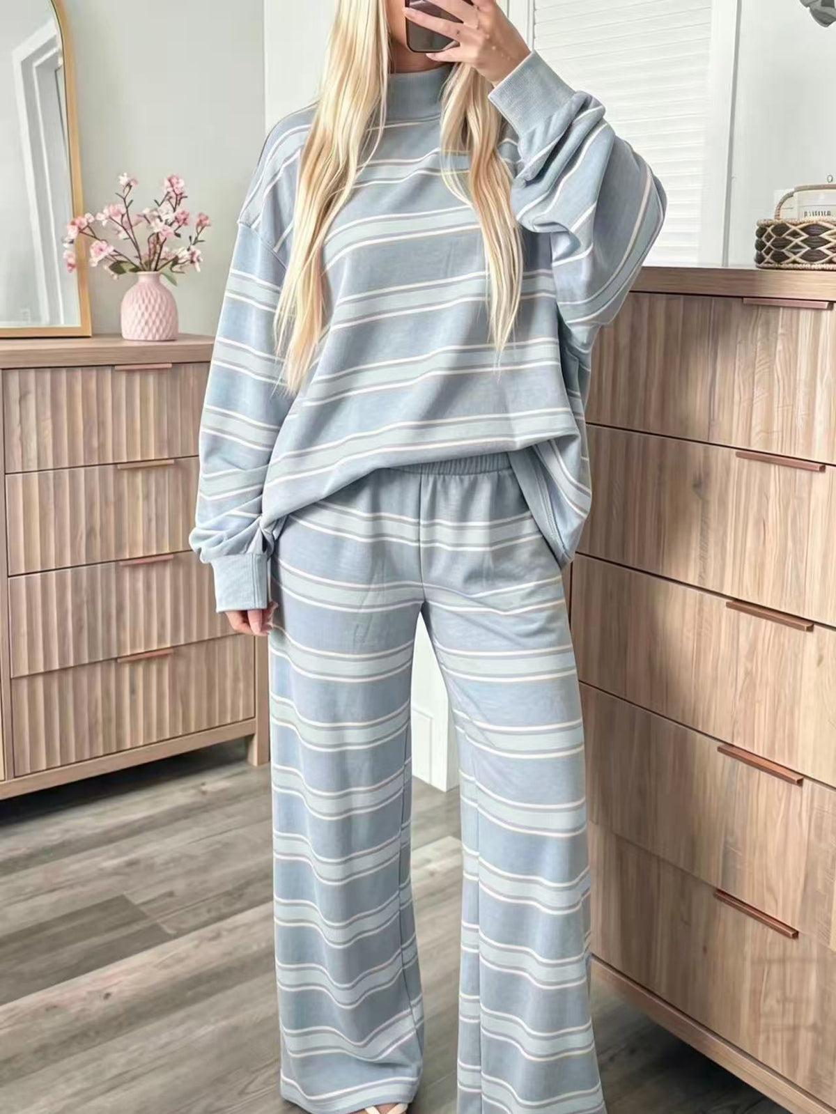 Striped Casual Women's Set - Relaxed and Coordinated