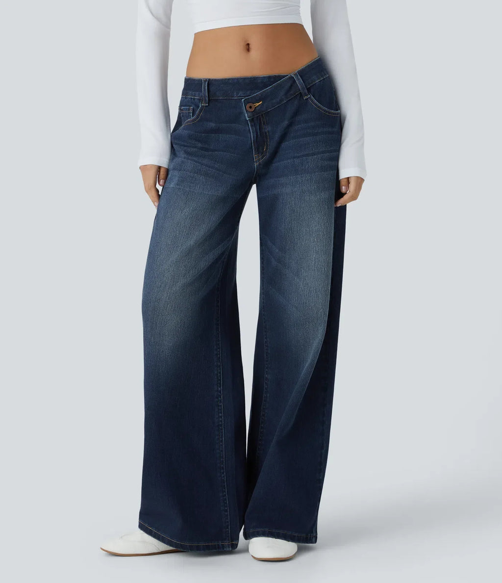 Women's Relaxed Denim Trousers - Soft Straight Leg Everyday Jeans