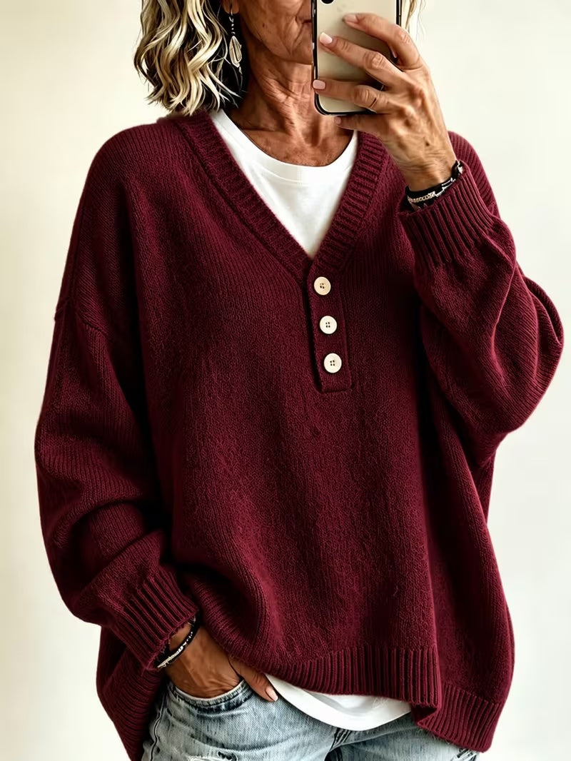 Women’s Solid Color Casual Sweater – Soft Cozy Everyday Style