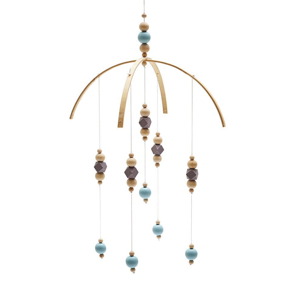 Nordic-style Wooden Bead Bed Bell – Children's Room Decoration