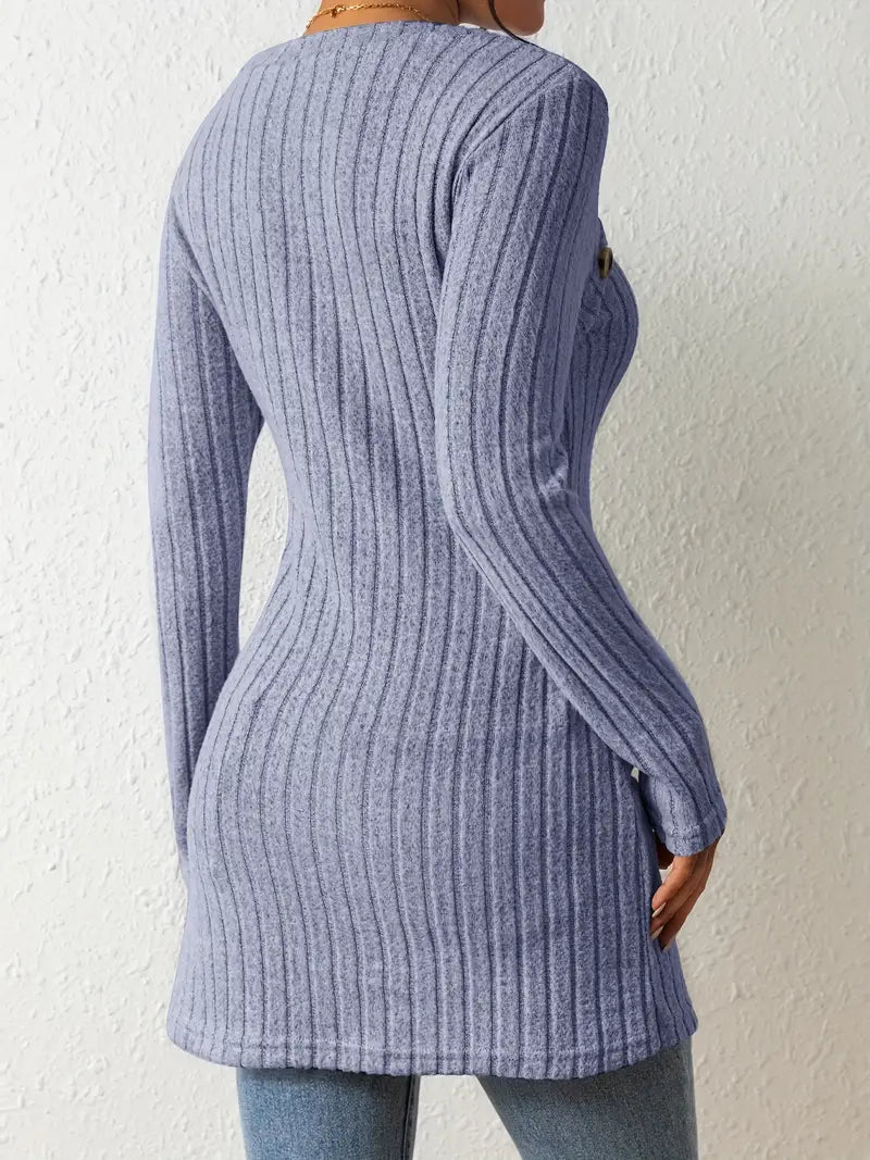 Women's One Shoulder Ribbed Top - Fitted Modern Daywear Essential