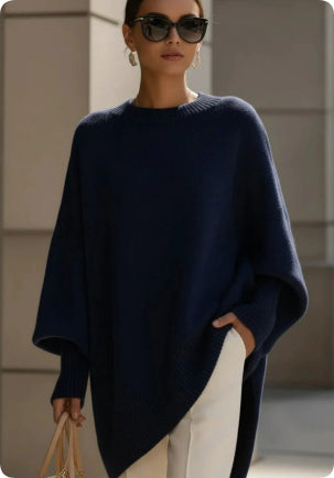 Women’s Thick Crew-Neck Knitted Pullover – Loose All-Matching Sweater