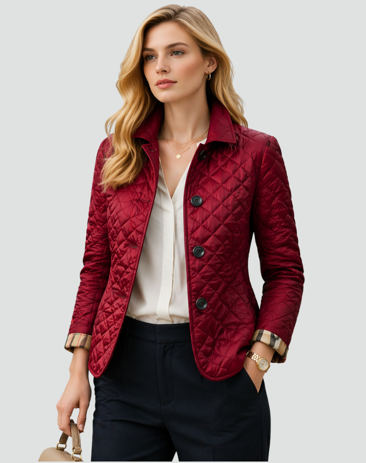 Women's Quilted Jacket - Button Front Transitional Daywear