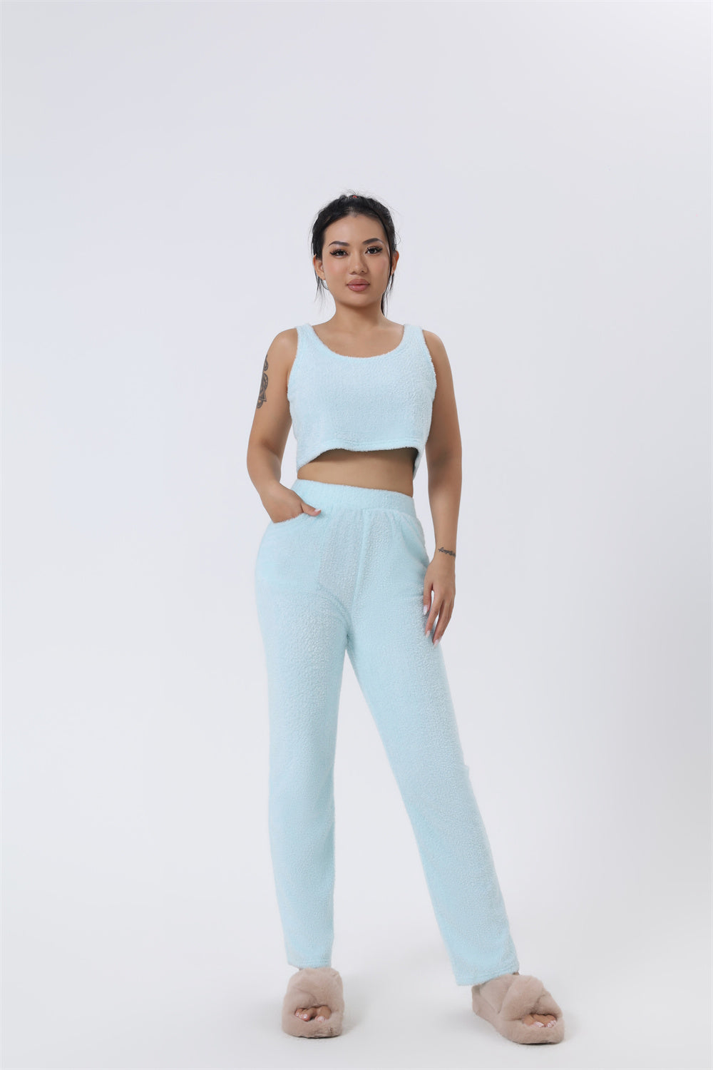 Women’s 3-Piece Winter Pajama Set – Cozy Warm Loungewear