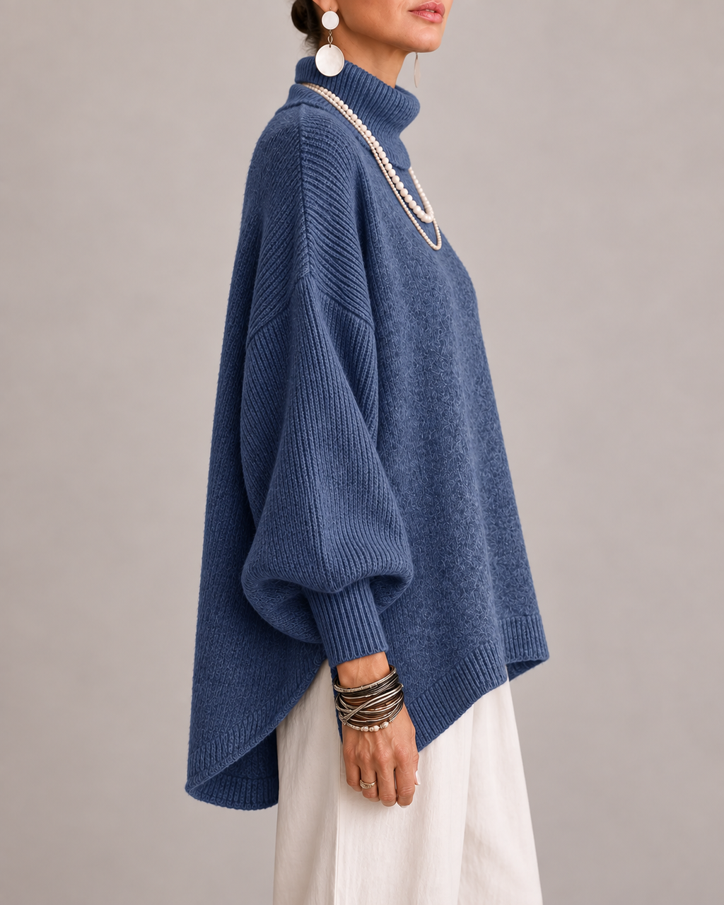 Women’s Soft Draped Sweater – Warm Elegant Knit