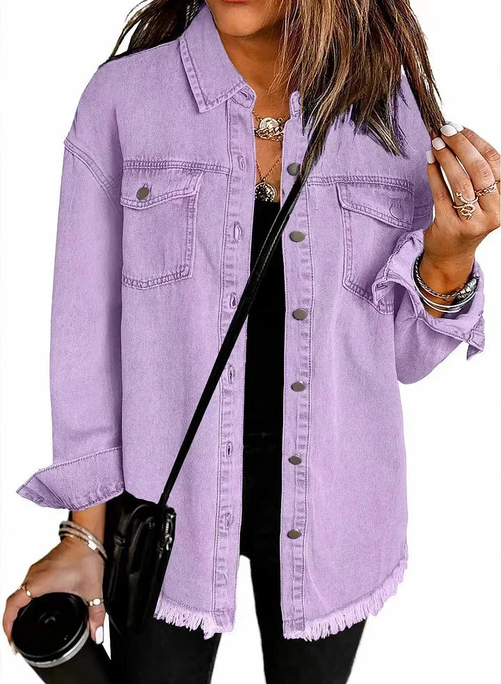 Women’s Classic Denim Jacket – Timeless Casual Button-Up Everyday Layering Style