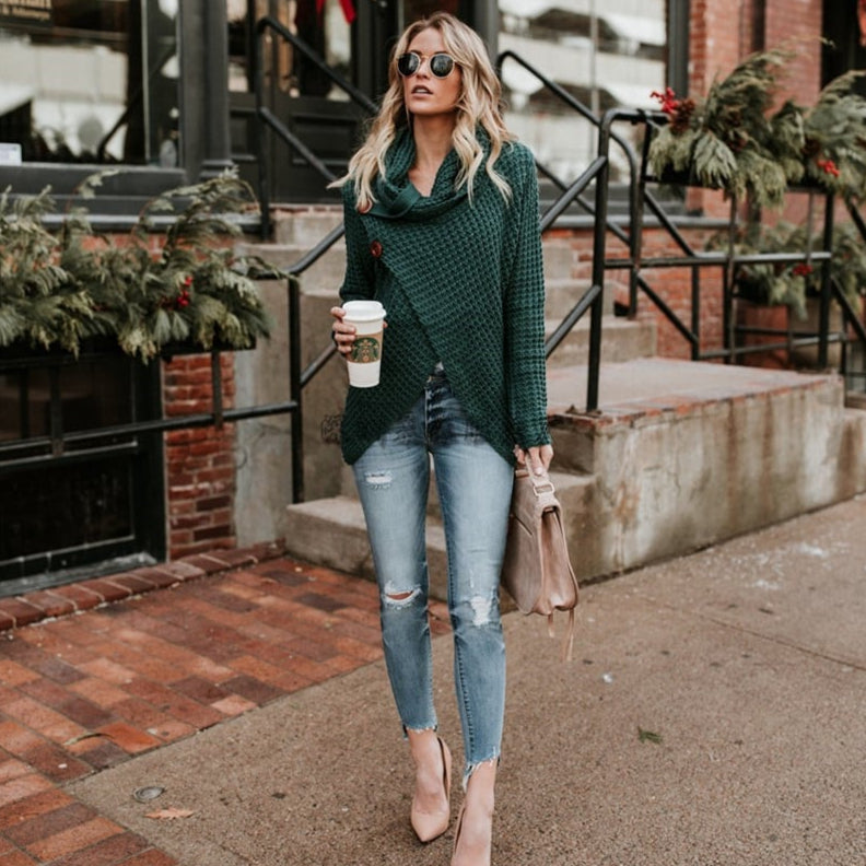 Women's Thick Turtleneck Sweater - Cozy Cold-Weather Essential