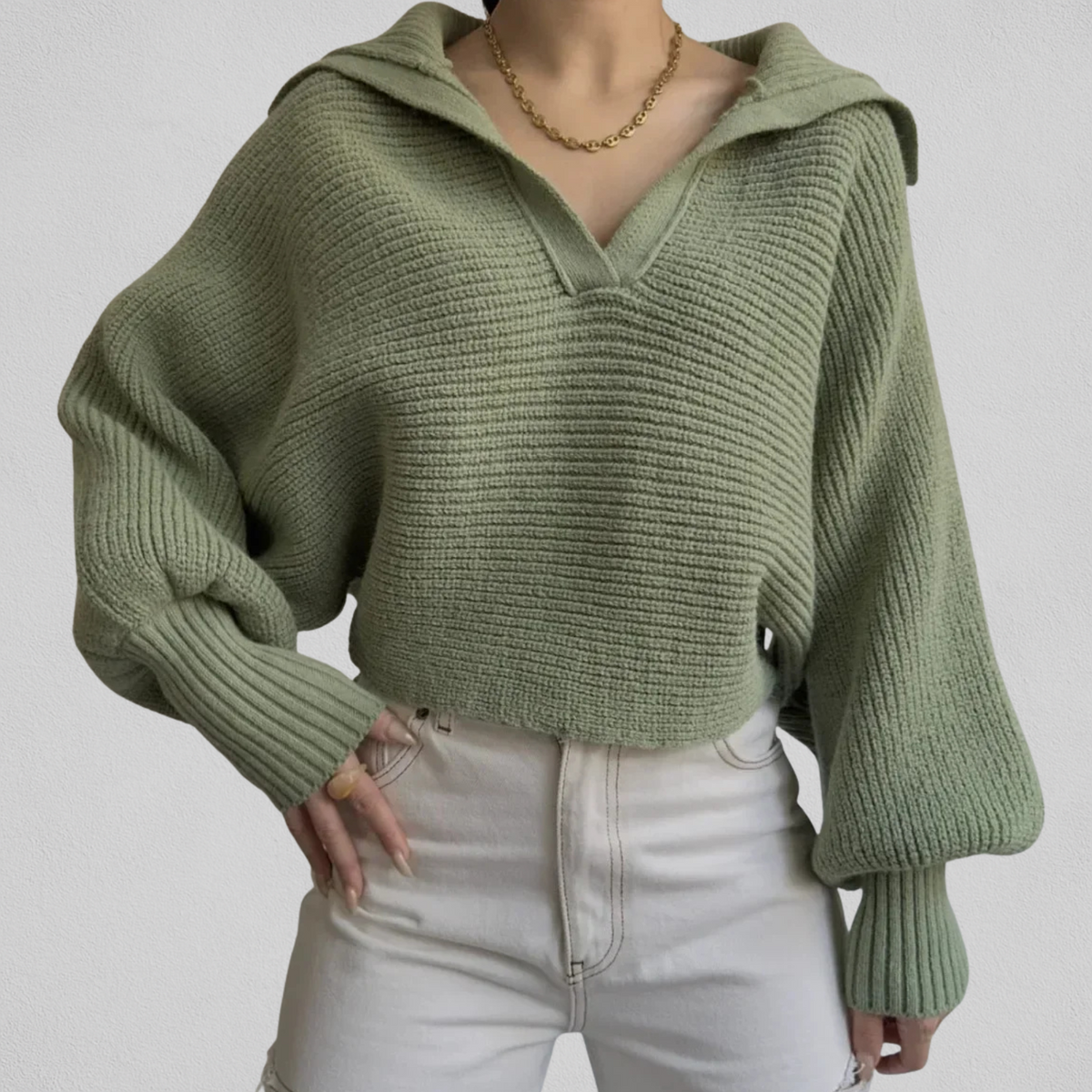 Loose V-Neck Sweater - Soft and Easy