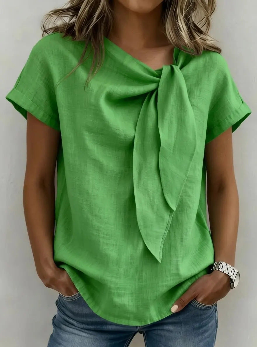 Women's Short Sleeve Cotton-Blend T-Shirt – Lightweight Everyday Casual Style