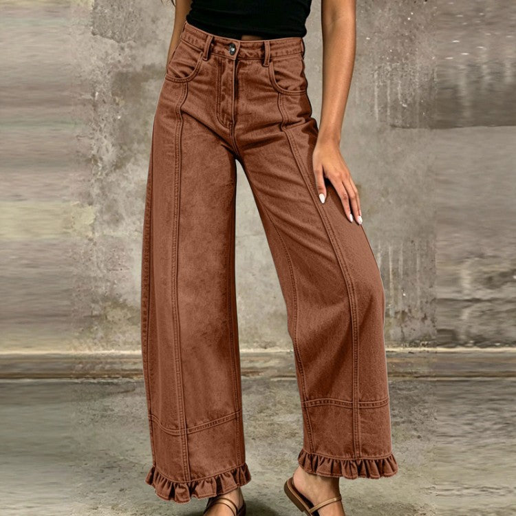 Women’s Loose-Fit Wide-Leg Denim Pants – Stylish Casual High-Waisted Jeans Everyday Streetwear