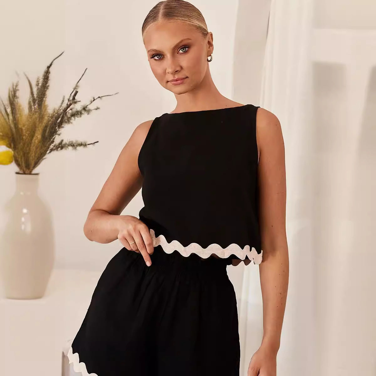 Women's Sleeveless Shorts Set – Clean Minimal Summer Co-Ord Style