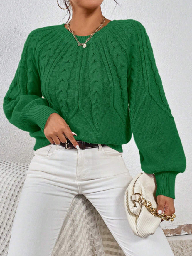 Women’s Cable-Knit Crewneck Sweater - Soft and Versatile