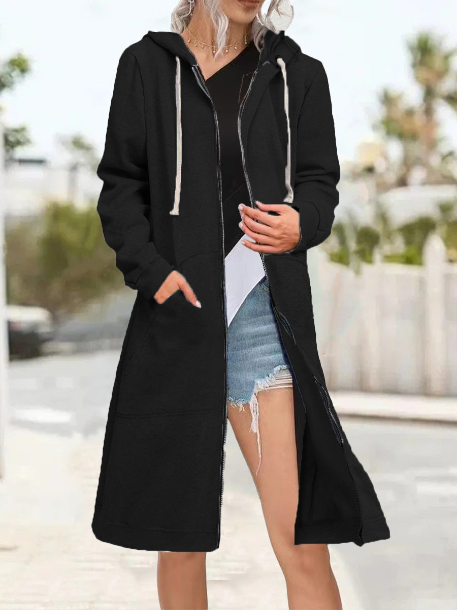 Women's Zipper Cardigan Hoodie - Soft Multicolor Relaxed Layer