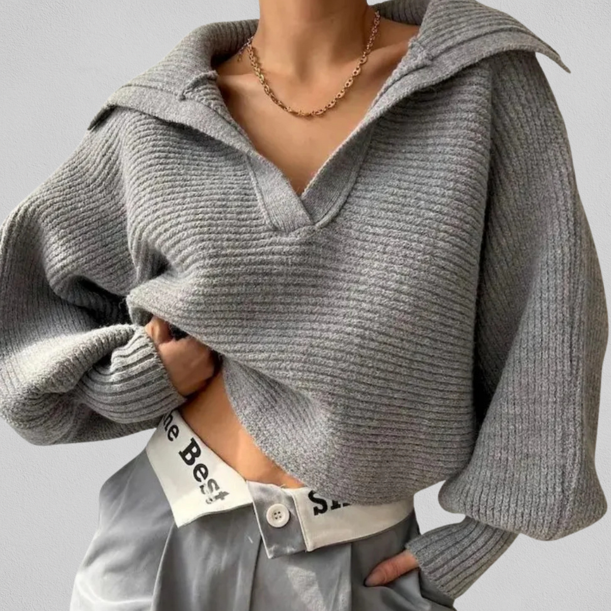Loose V-Neck Sweater - Soft and Easy