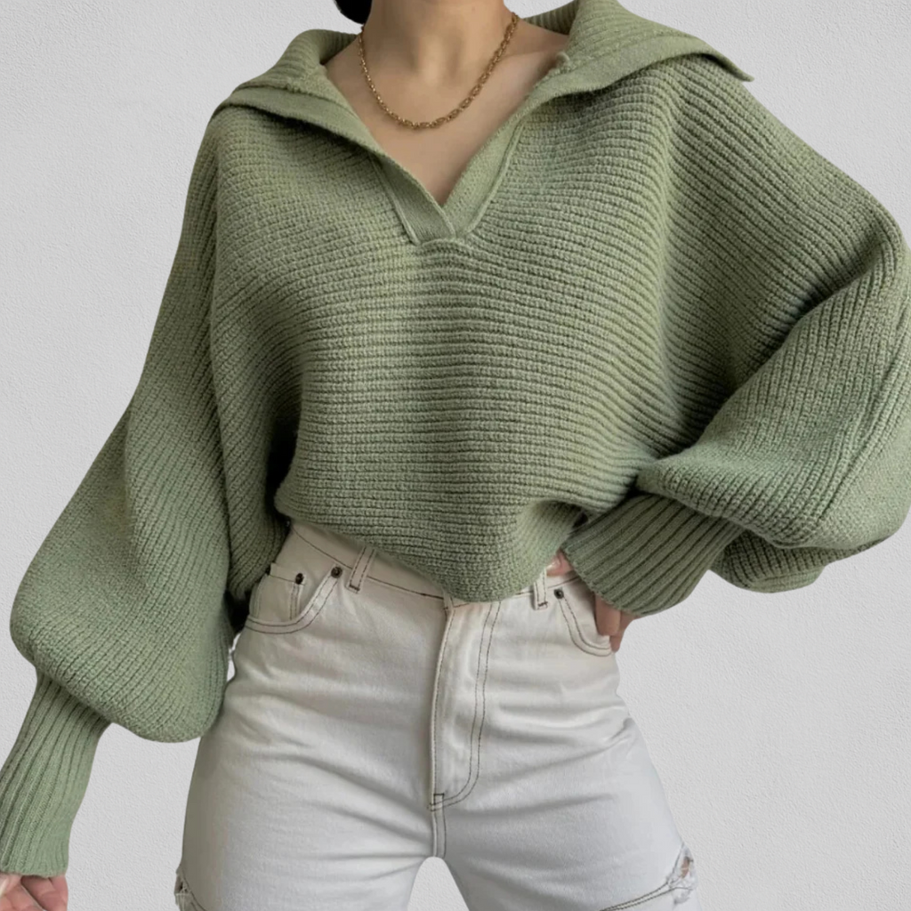 Loose V-Neck Sweater - Soft and Easy