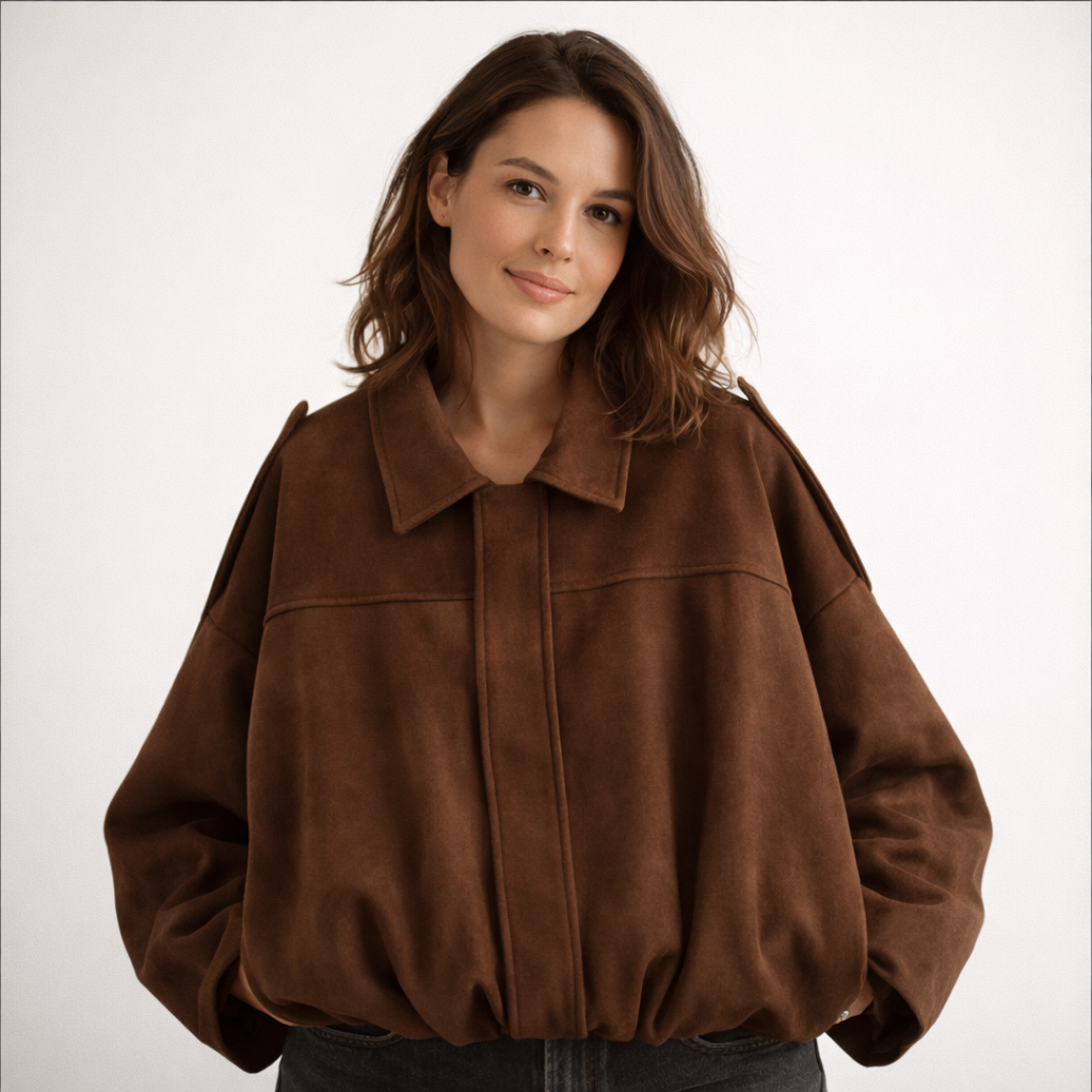 Women's Oversized Bomber Jacket – Casual Street Style Layer