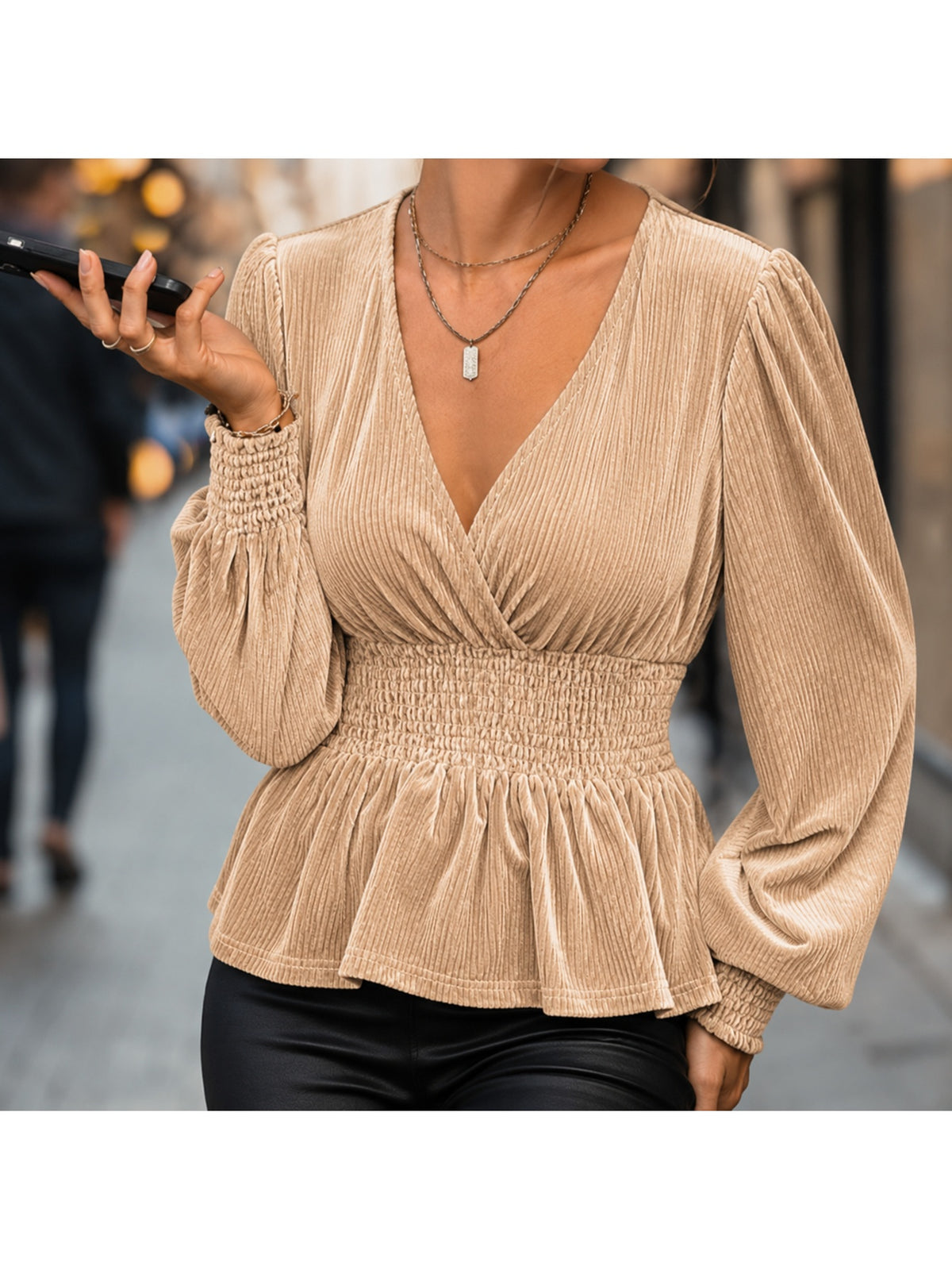 Women's Flowy Long Sleeve Blouse - Chic Lightweight Top