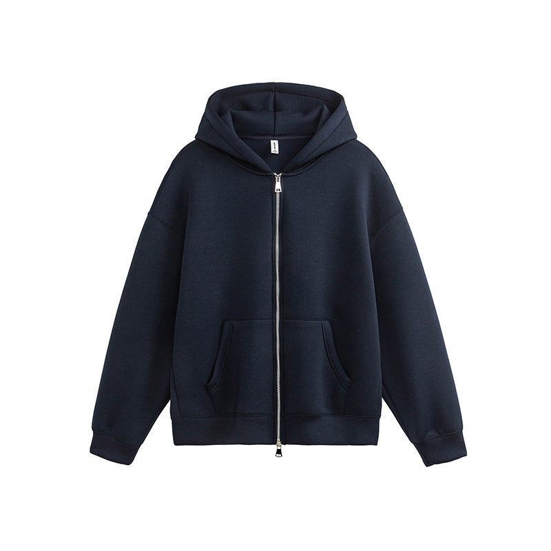 Unisex Retro Oversized Hoodie – Loose Casual Zip-Up Sweatshirt