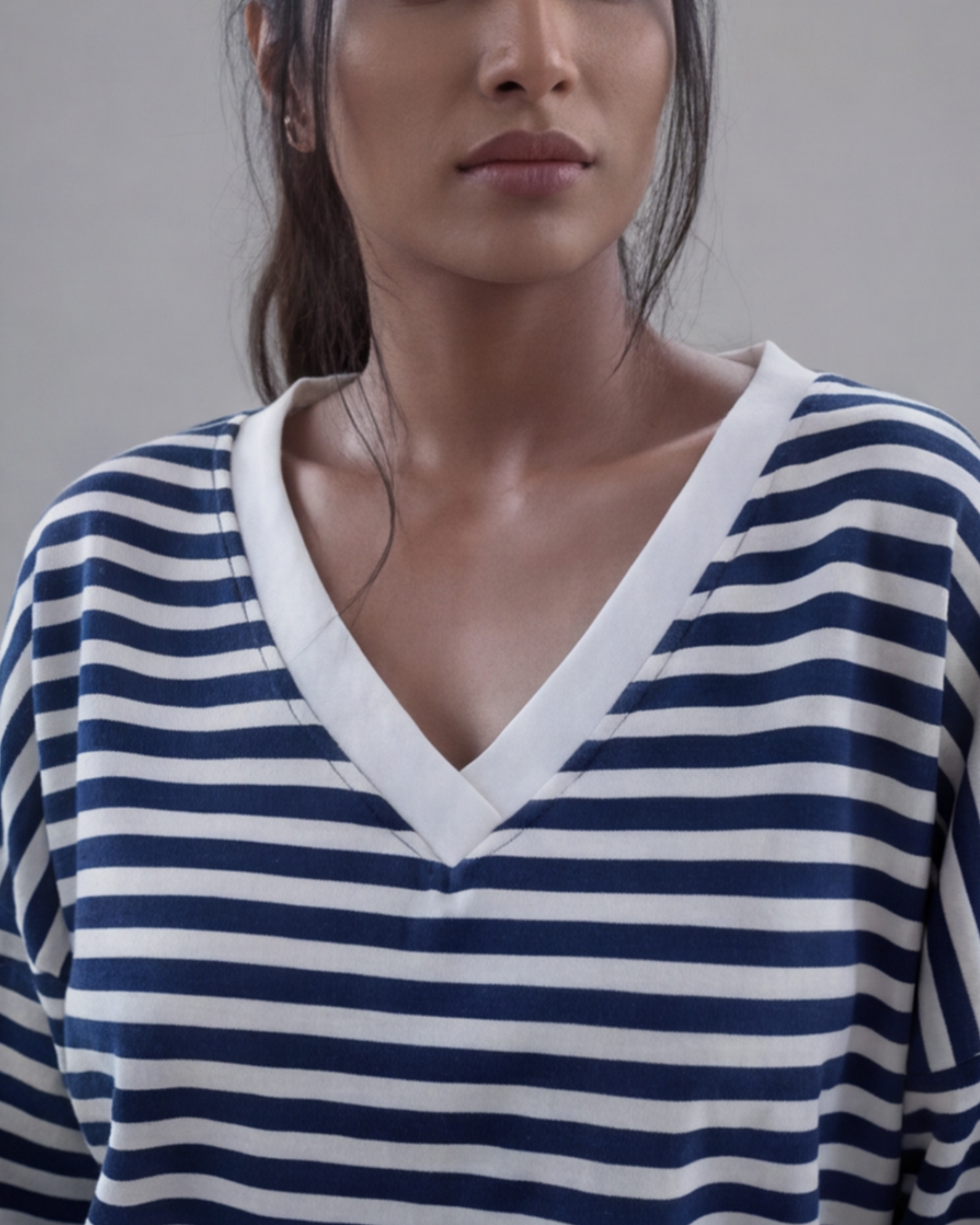 Women’s Elegant Striped Pajamas Set – Black and White Loungewear