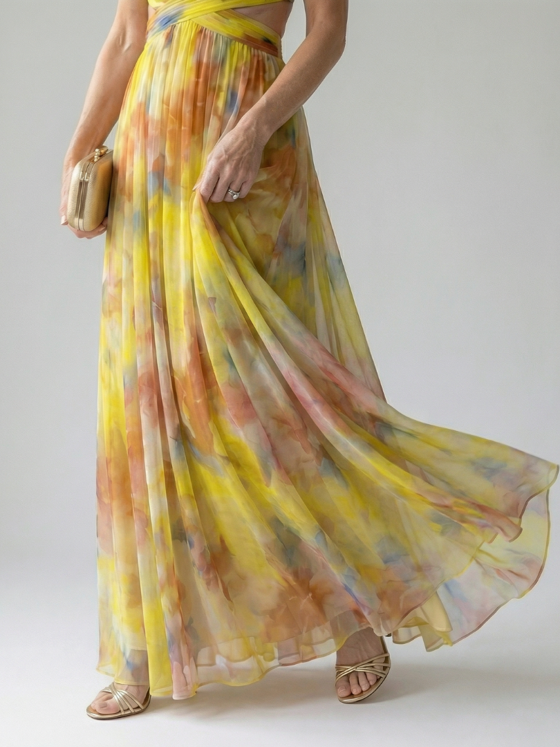 Women's Soft Wrap Maxi Dress - Flowing Occasion Style