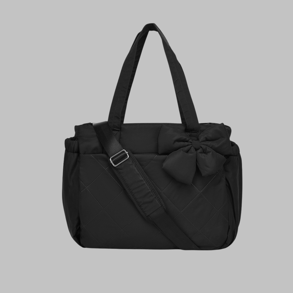 Women’s Chic Bow Puffy Handbag – Elegant Laptop-Friendly Tote Bag
