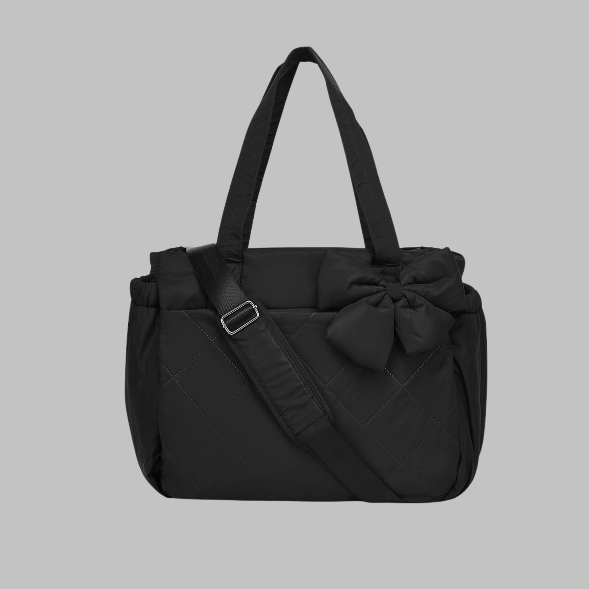Women’s Chic Bow Puffy Handbag – Elegant Laptop-Friendly Tote Bag
