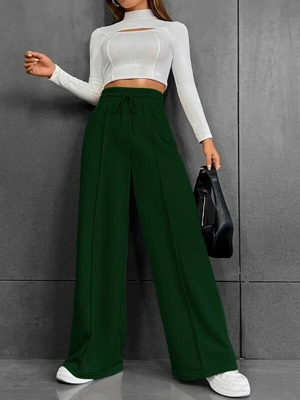 Women’s Relaxed Wide-Leg Lounge Trousers – Casual Comfort Lounge Pants