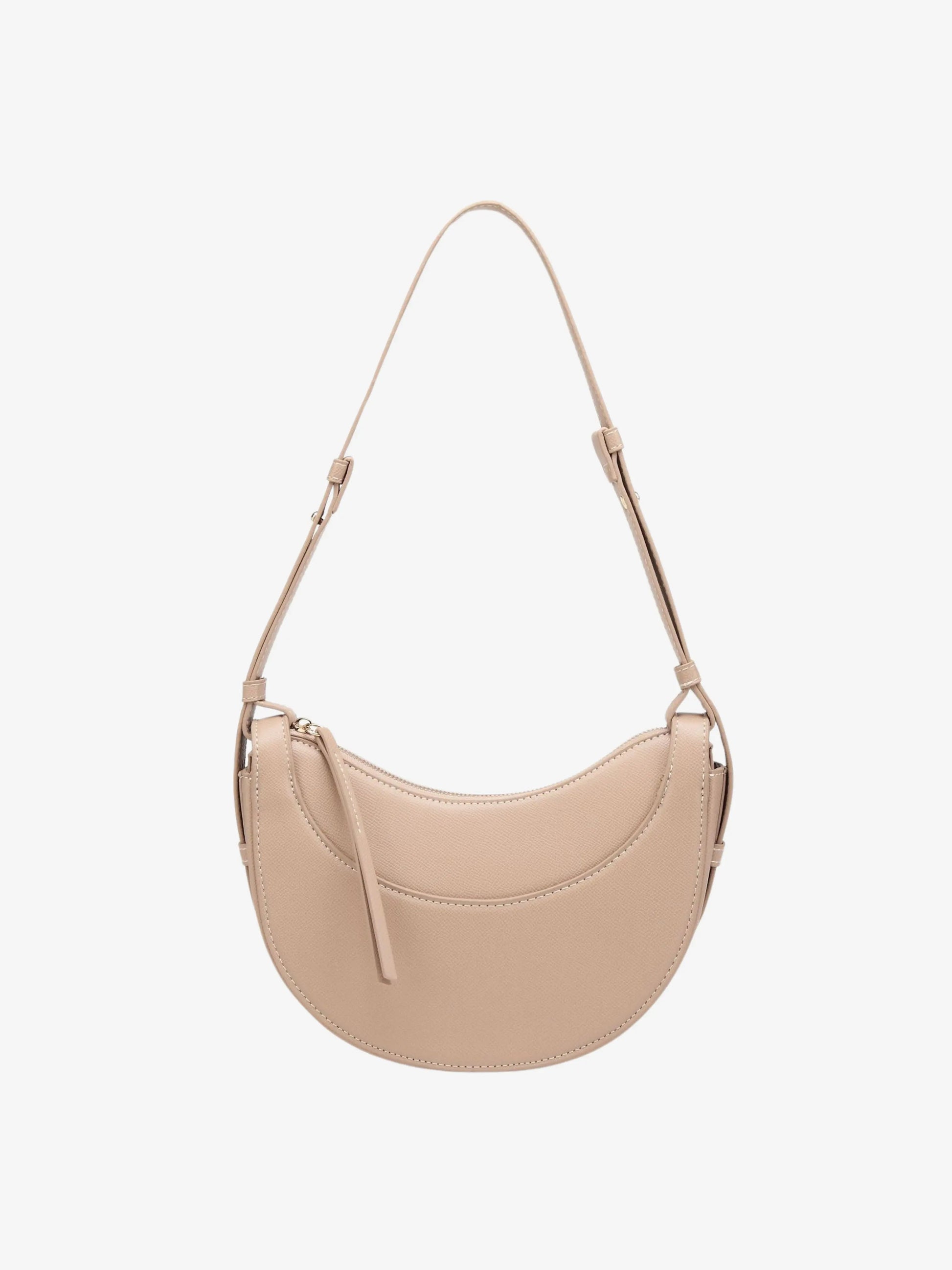 Women's Curved Crossbody Bag with Tassel - Adjustable Everyday Carry