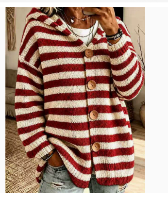 Women's Striped Knit Sweater - Soft Casual Everyday Layer
