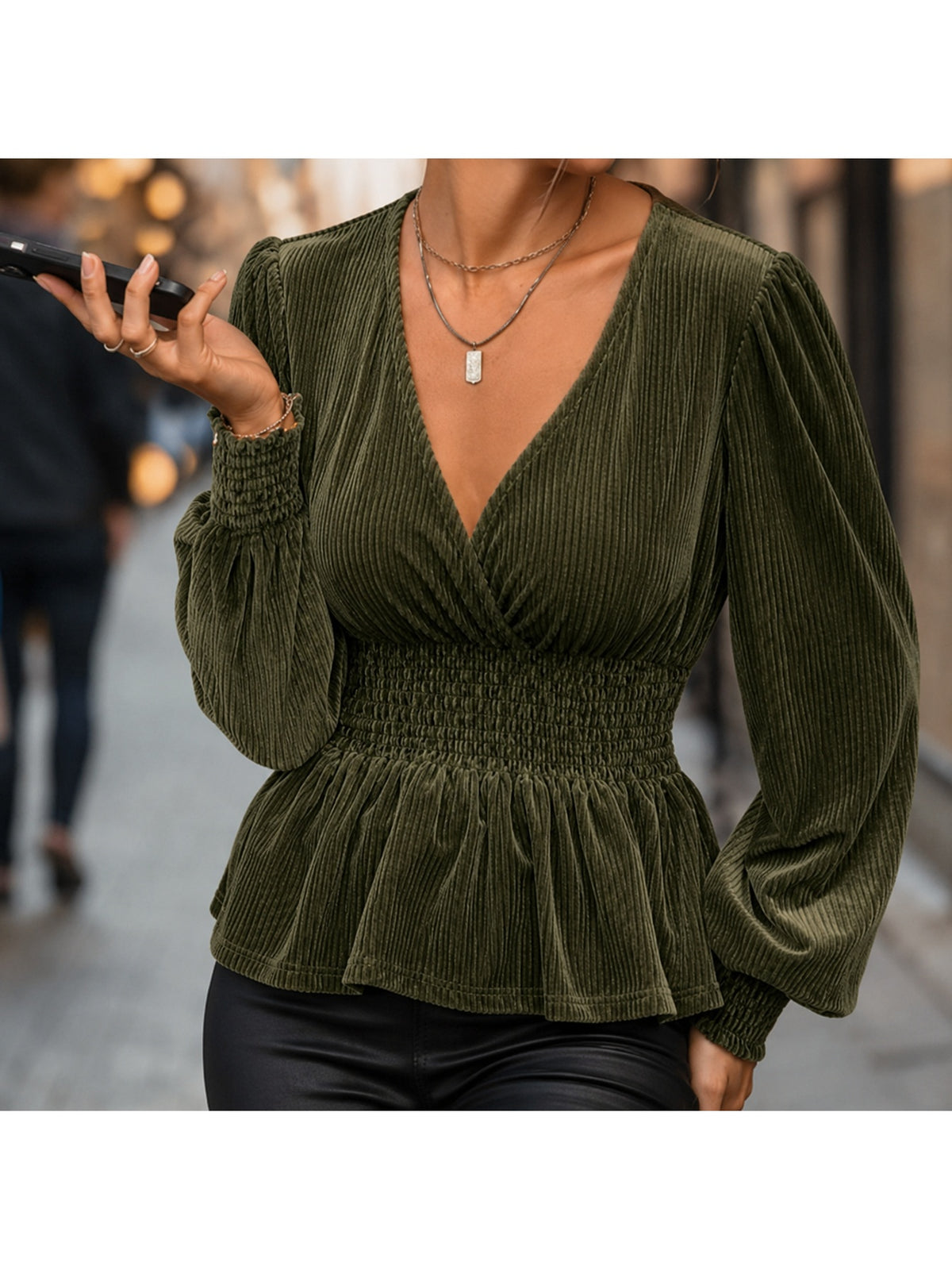 Women's Flowy Long Sleeve Blouse - Chic Lightweight Top