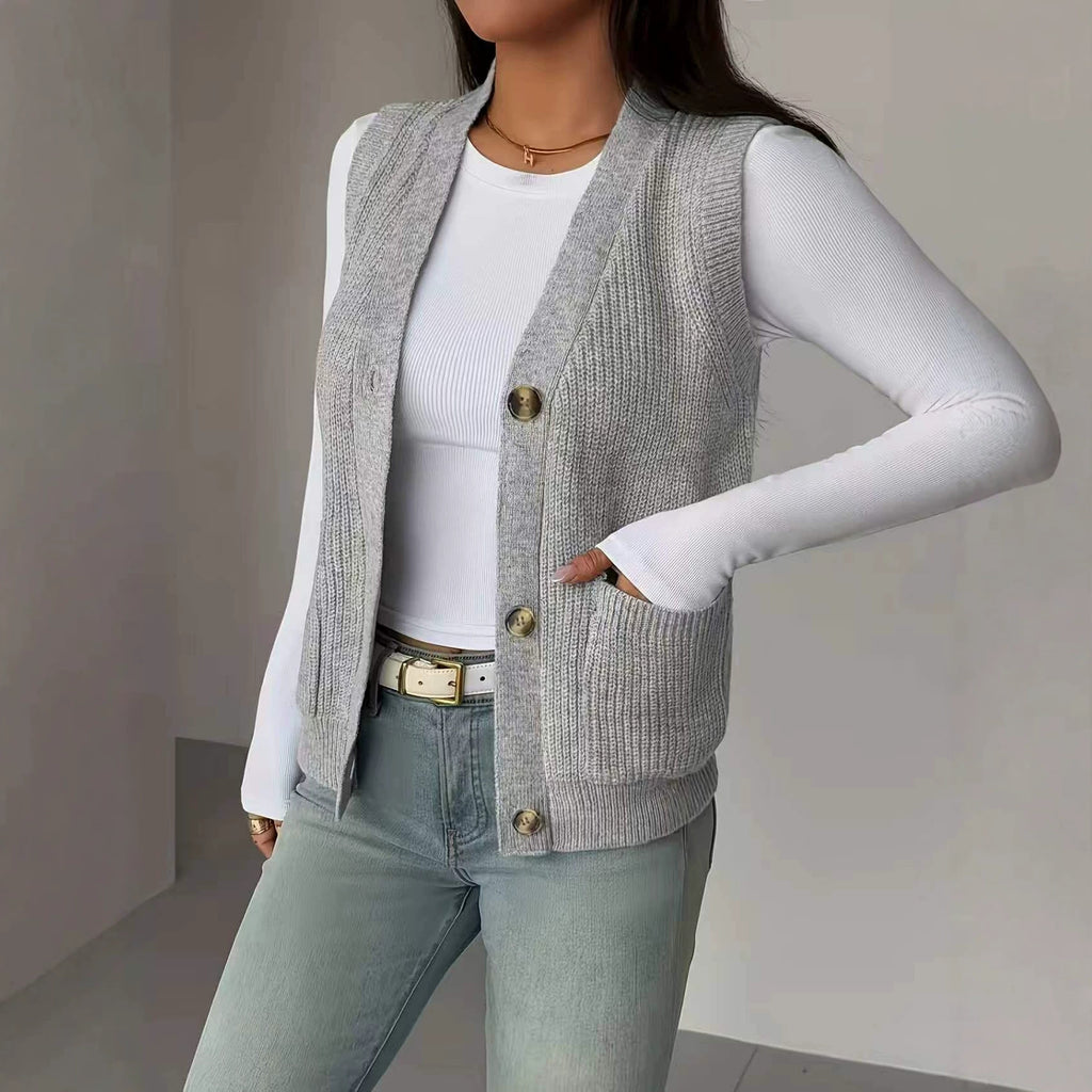 Button Sweater Vest - Soft and Easy to Layer