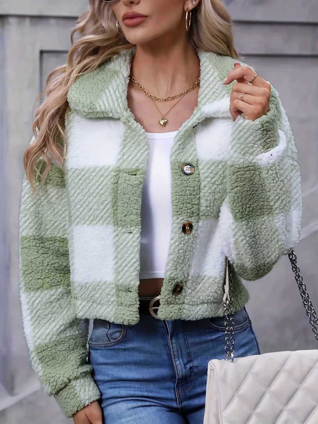 Cropped Check Jacket - Soft and Polished