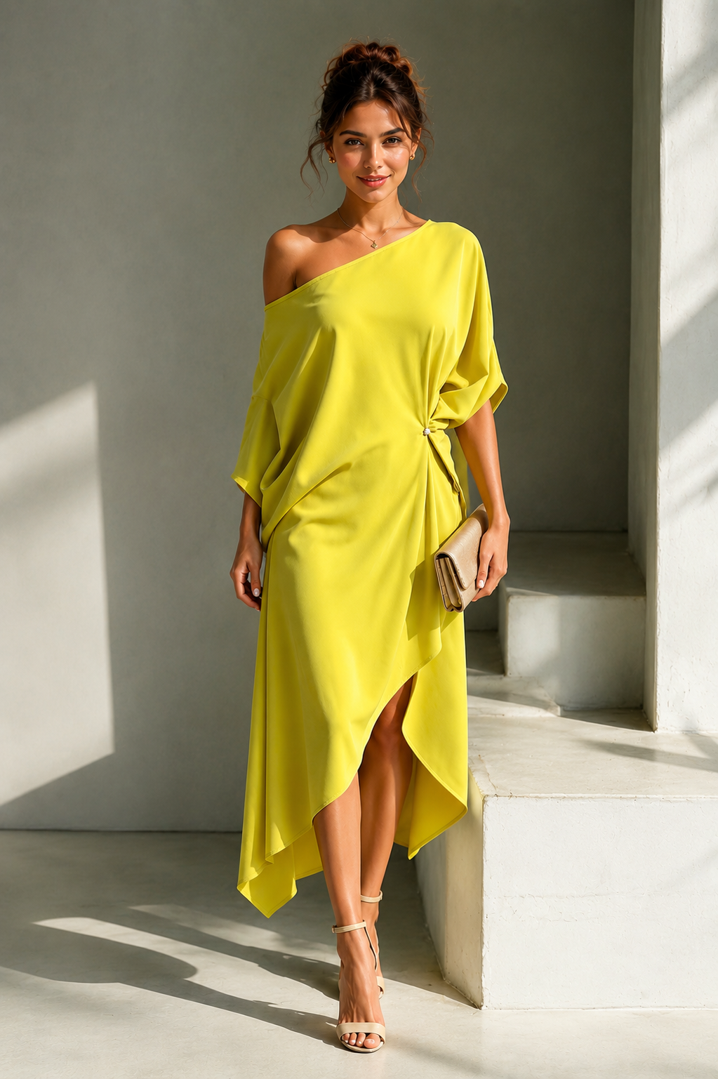 Women's Elegant Asymmetrical Dress – Chic Occasion Daywear Style