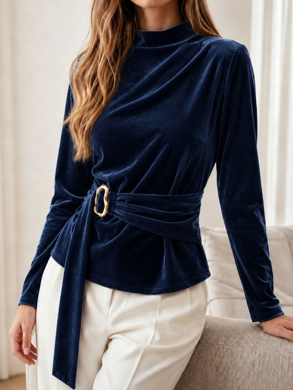 Women's Polyester Long Sleeve Top - Simple Easy Everyday Basic