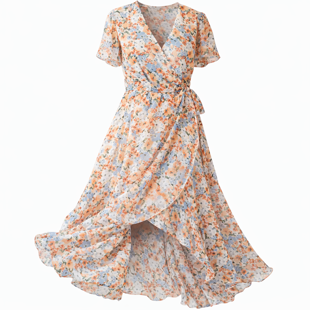 Women's Floral Midi Dress – Romantic Summer Occasion Dress