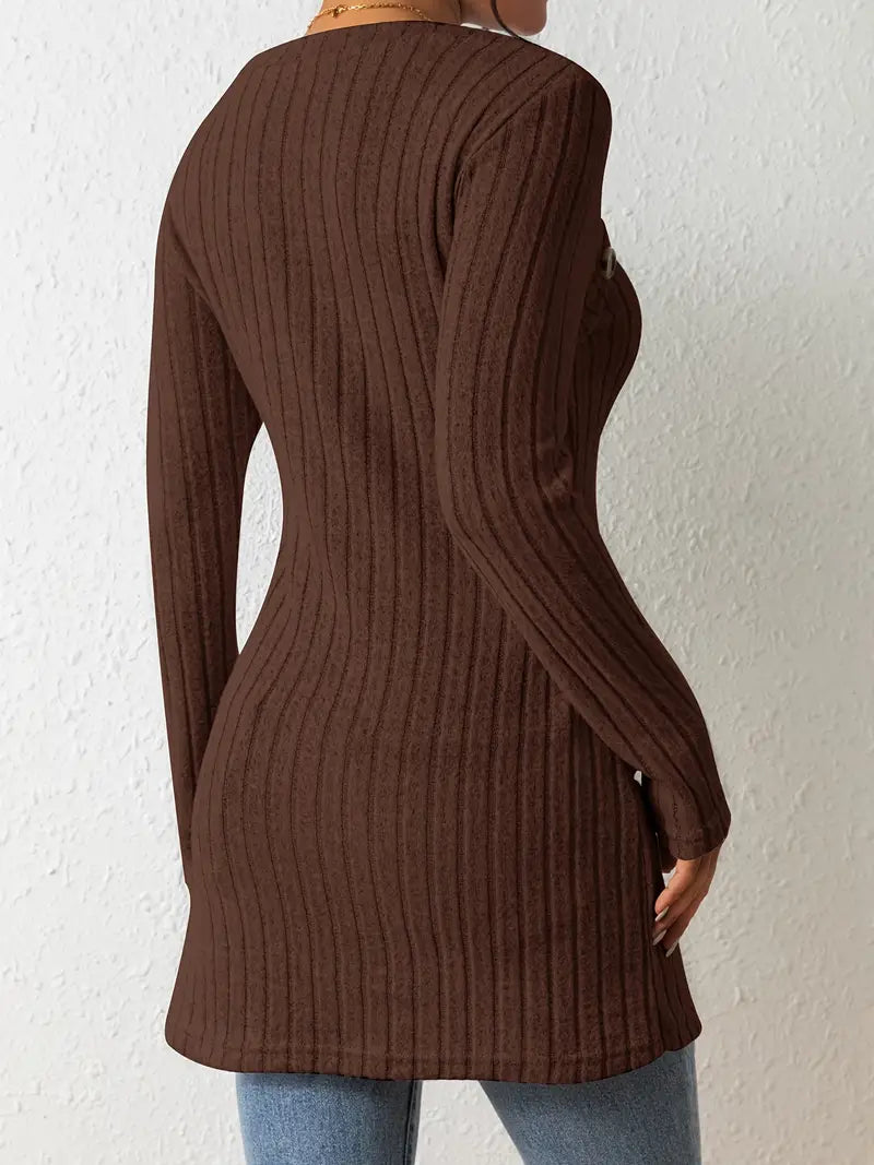 Women's One Shoulder Ribbed Top - Fitted Modern Daywear Essential
