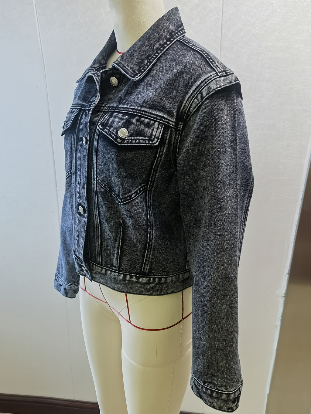 Women's Washed Denim Jacket - Vintage Casual Short Outerwear