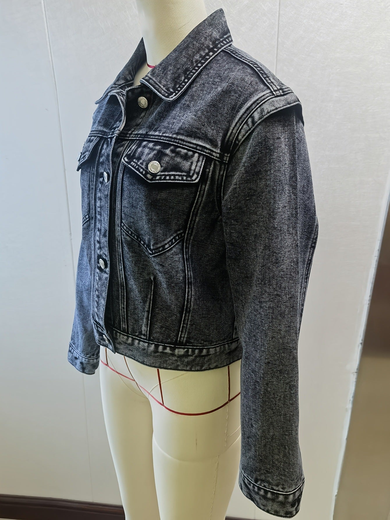 Women's Washed Denim Jacket - Vintage Casual Short Outerwear