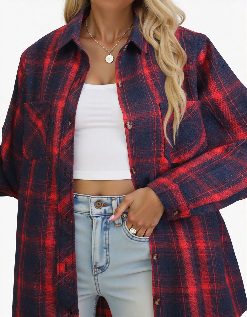 Casual Flannel Plaid Shirt - Relaxed and Warm