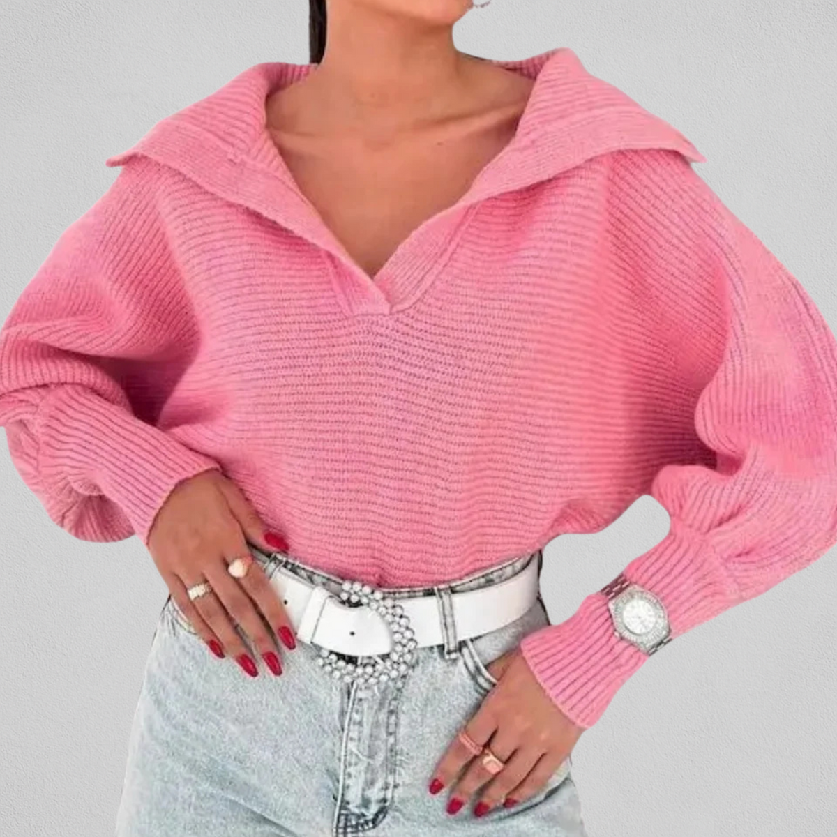 Loose V-Neck Sweater - Soft and Easy
