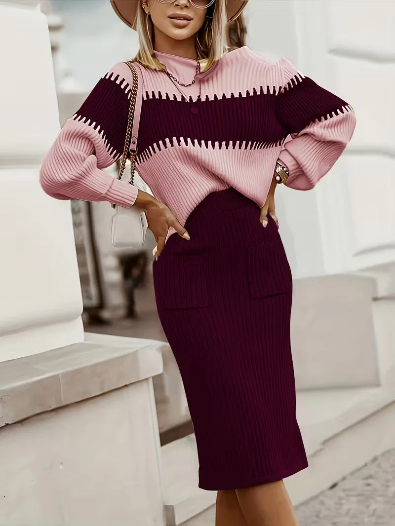 Ribbed Two-Piece Skirt Set - Coordinated and Comfortable