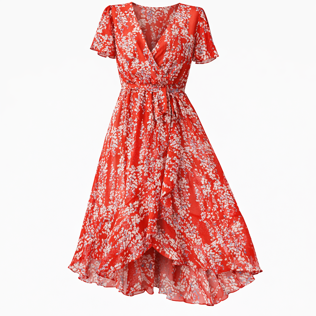 Women's Floral Midi Dress – Romantic Summer Occasion Dress