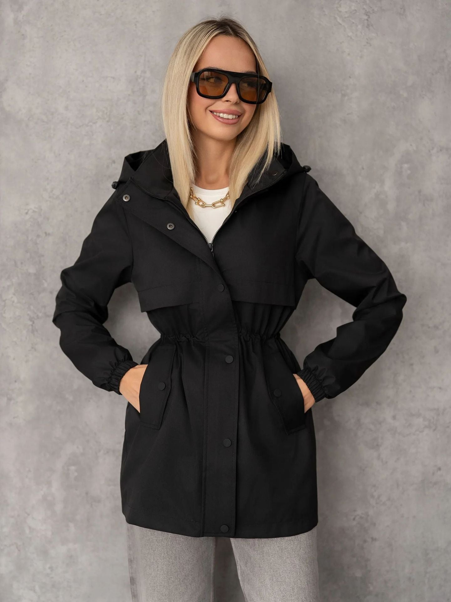 Women's Hooded Casual Jacket - Lightweight Sporty Everyday Layer