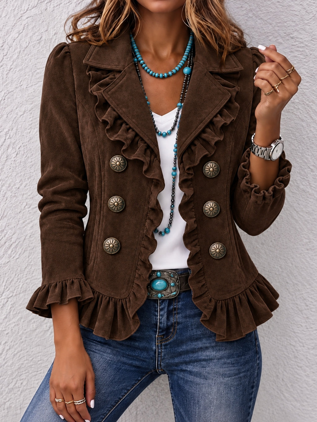 Buttoned Long-Sleeve Cardigan - Soft and Colorful