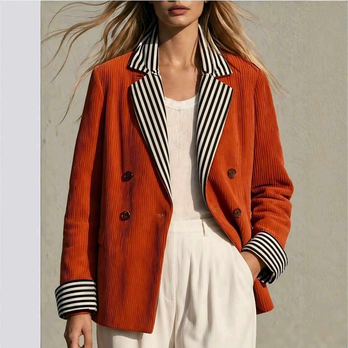 Retro Color-Block Orange Jacket - Bold and Casual