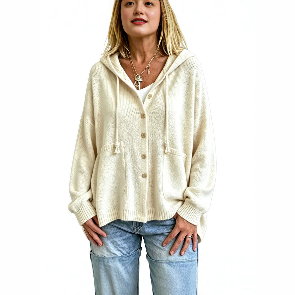 Cropped Hooded Top With Drawstring - Sporty and Casual