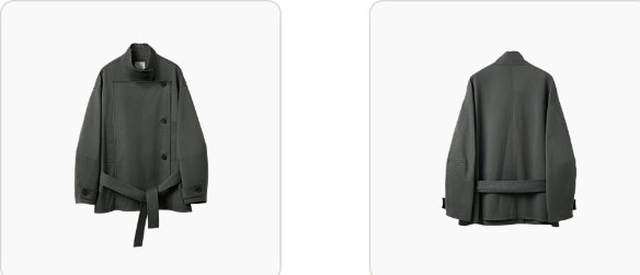 Women’s Double-Breasted Stand Collar Jacket – Tailored Petite Designer Style