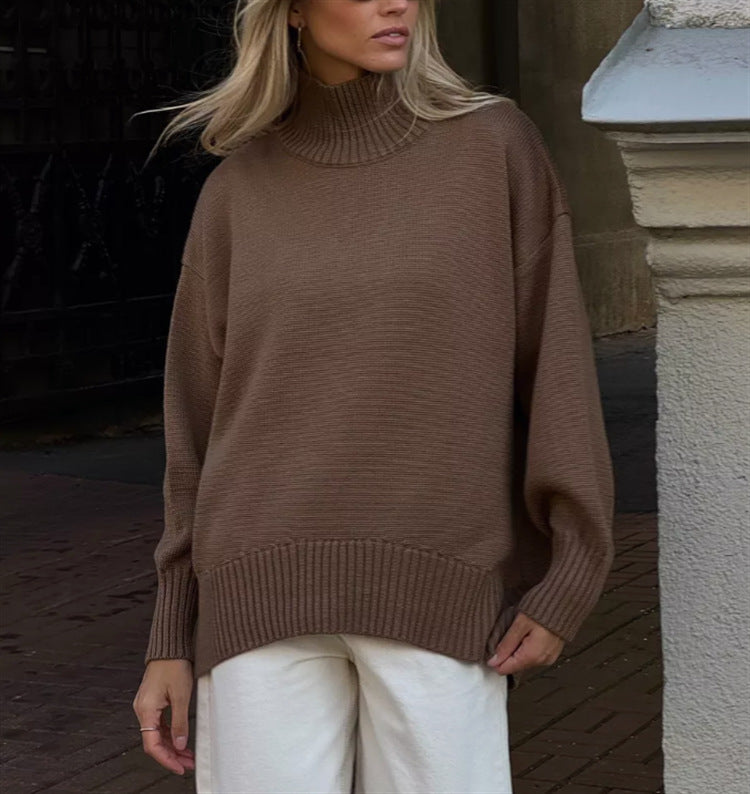 Women’s Casual Cozy Turtleneck Sweater – Relaxed-Fit Pullover Knitwear