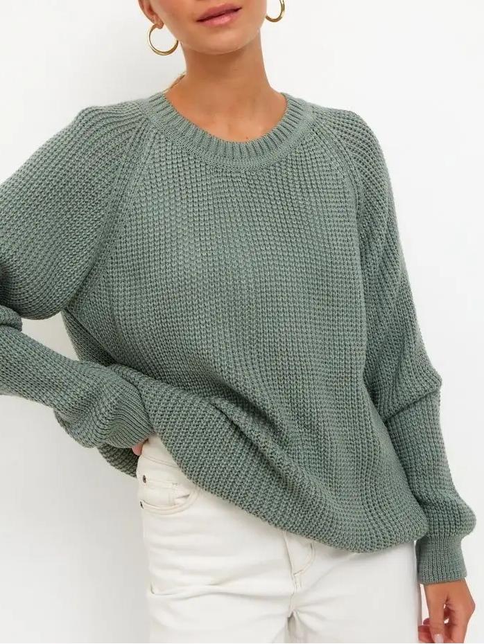 Women's Thick Knit Sweater - Soft Solid Color Cozy Everyday Knit
