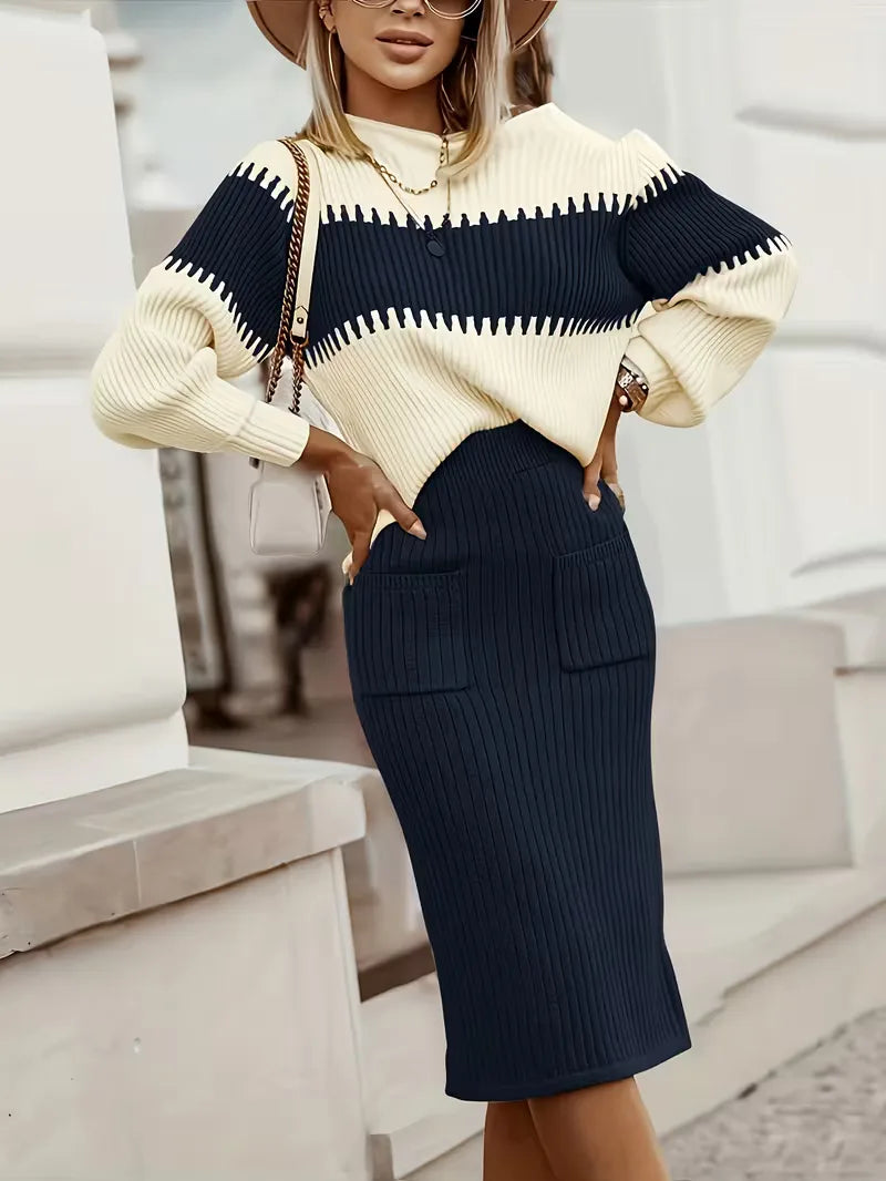Ribbed Two-Piece Skirt Set - Coordinated and Comfortable